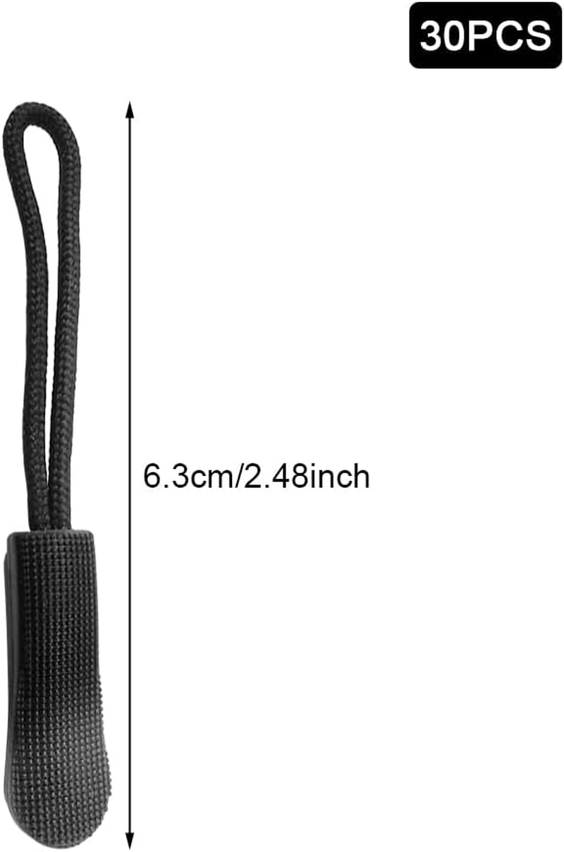 30Pcs Plastic Zipper Puller, Climbing Zipper Tail Rope, Backpack Zipper Rope, Luggage Zipper Puller Extension Zip Tag Cord Pull for Backpack School Bag Clothes, Purse image number 4