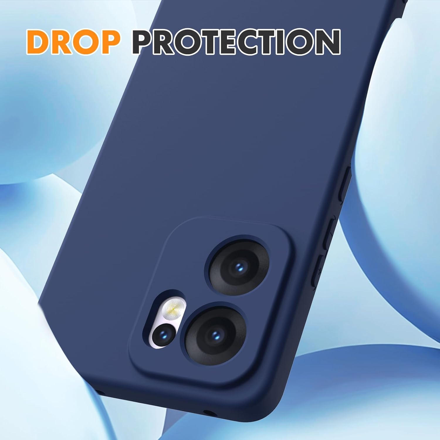 Ikziwreo Case for OPPO Reno 13 FS 5G/OPPO Reno 13 F 5G/4G, with 2 Pack Tempered Glass Screen Protector, Soft Silicone Rubber Anti-Shock Case - Midnight Blue image number 5