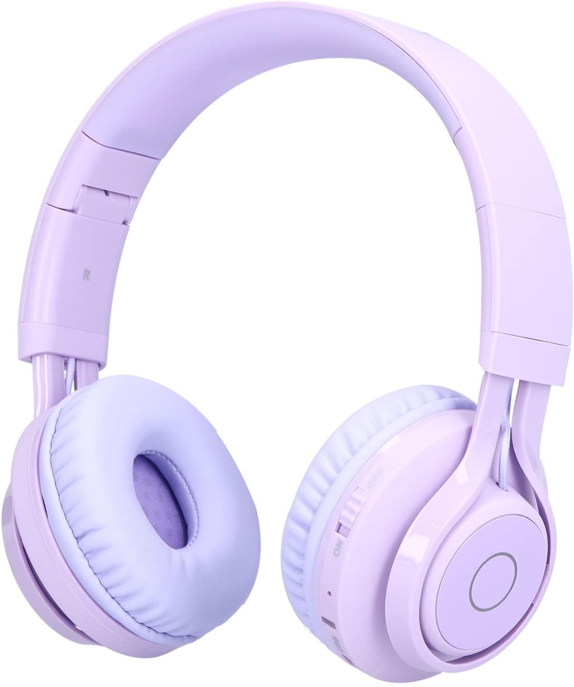 Ciciglow Wireless Children'S Headphones with Built-In Microphone, LED Lighting, Wireless, Foldable over Ear Headphones with Volume Control for Pad/Smartphones/Laptop/Pc/Tv, Soft (Purple)