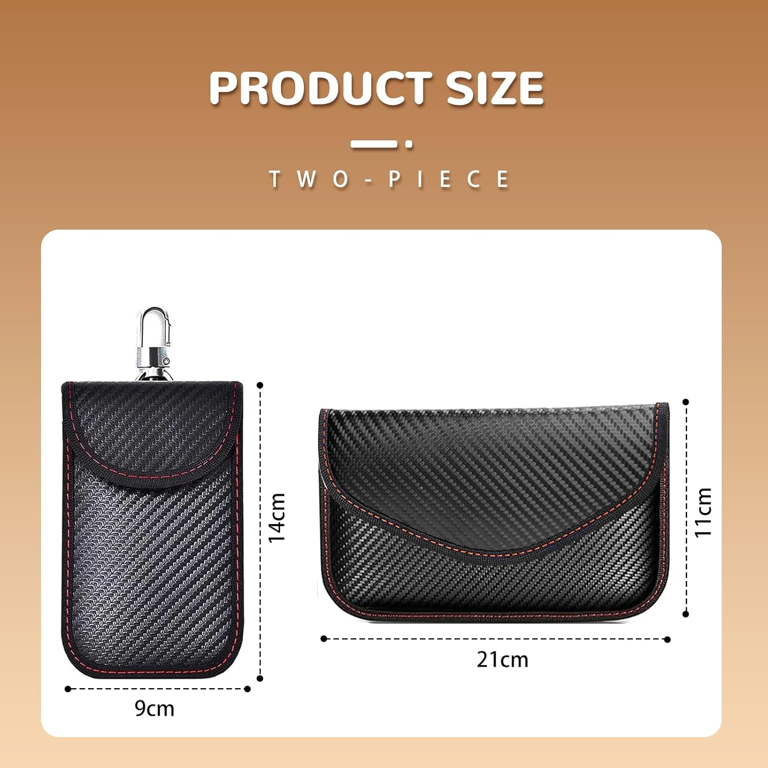 Faraday Pouch for Car Key RFID Blocker Bag Carbon Fiber Waterproof Key Holder Signal Blocking anti Theft Key Fob Protector Black 2 Sizes Medium Large image number 5