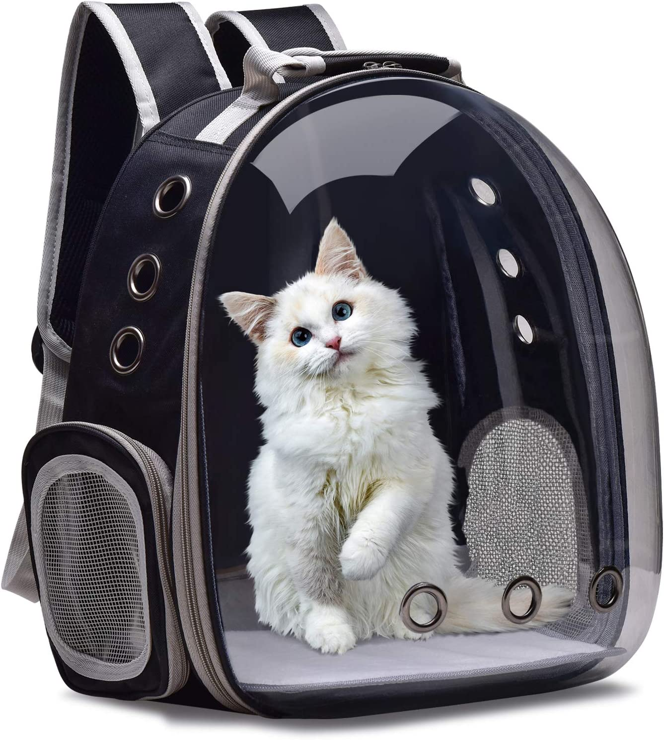 Henkelion Cat Backpack Carrier Bubble Carrying Bag, Small Dog Backpack Carrier for Small Medium Dogs Cats, Space Capsule Pet Carrier Dog Hiking Backpack, Airline Approved Travel Carrier - Grey