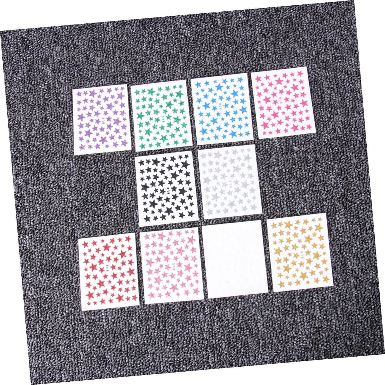 Healeved 10 Sheet Glitter Star Nail Art Sticker Pretty Chic Self Adhesive Decal Decoration Nail Decor for Women image number 7