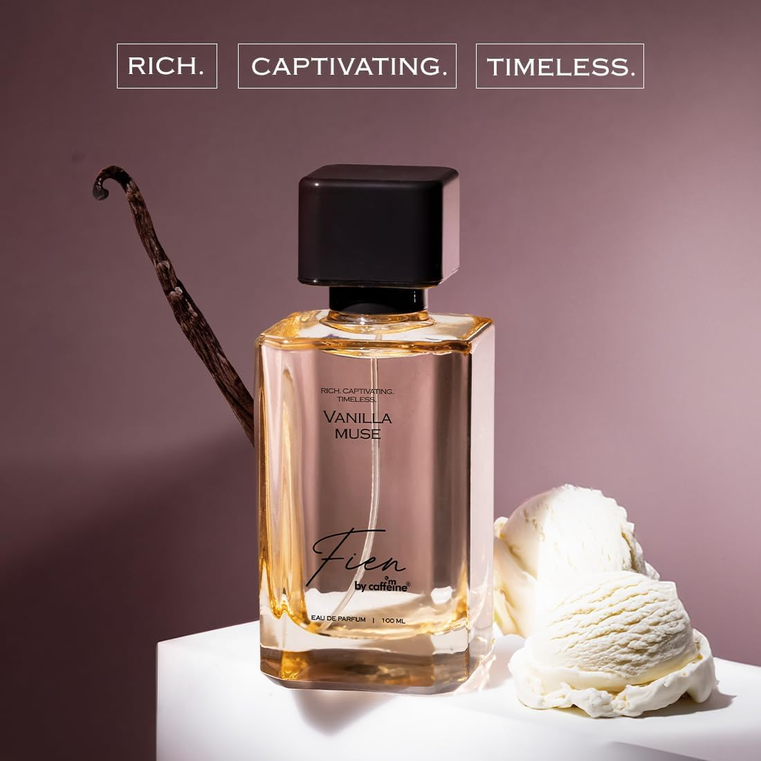 FIEN Perfume Vanilla Muse Perfume for Women | Sweet Vanilla Fragrance | 12 Hrs Long Lasting Eau De Parfum with Hazelnut, Peony, Vanilla Bean | Mcaffeine Perfume | Valentine Gift | Solid Premium image number 5