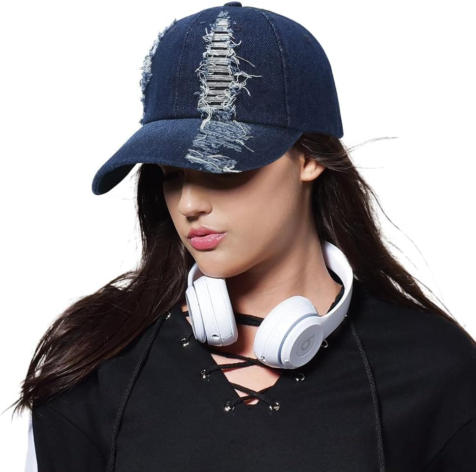 XYIYI Vintage Washed Distressed Baseball Cap Adjustable Cotton Dad Hat for Women Men