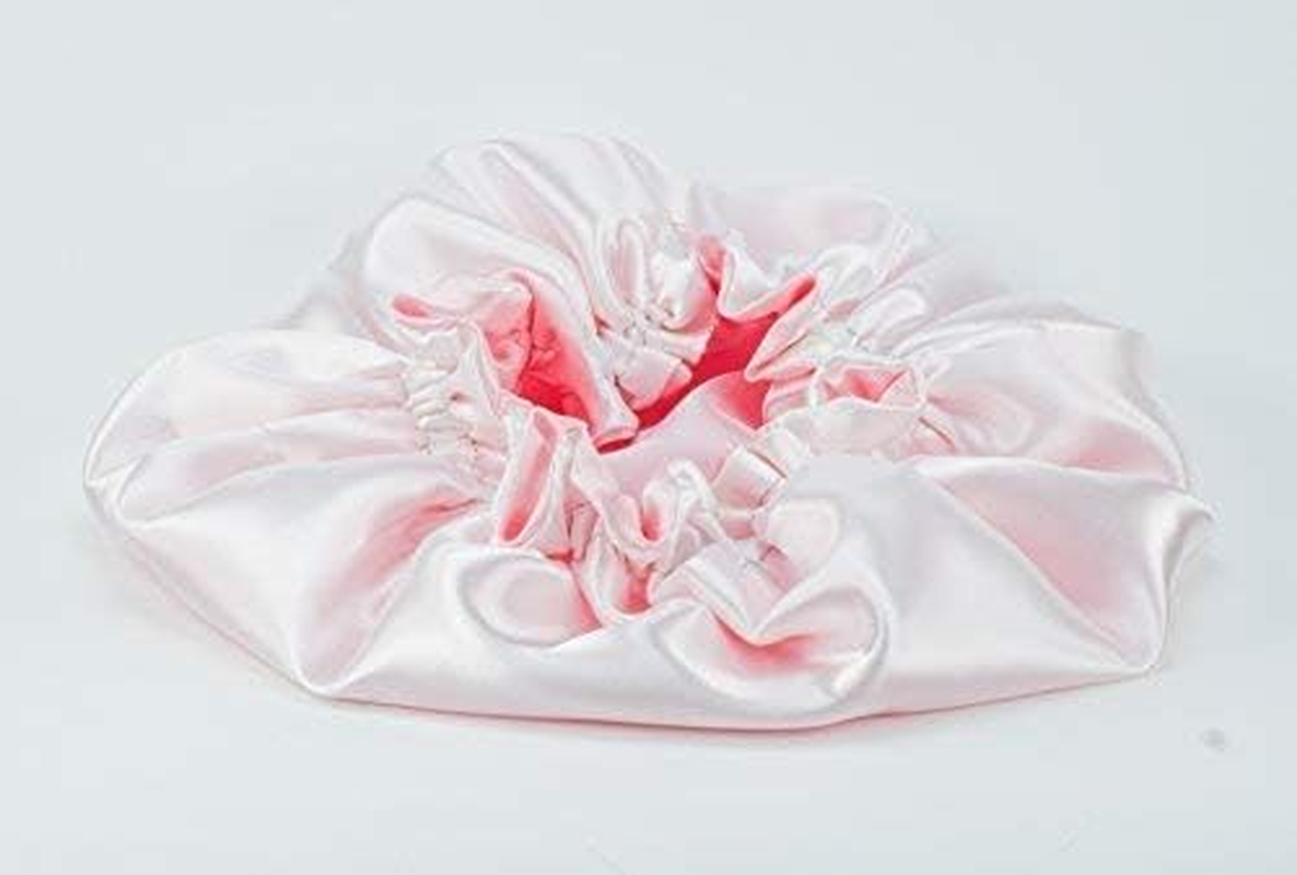 Dehman Handmade Fully Reversible Luxuries Pure Satin Hair Bonnet Satin Sleep Cap Safe for All Hair Types - Most Beneficial Hair Care Product Available Pink 2020 (SMALL) image number 2