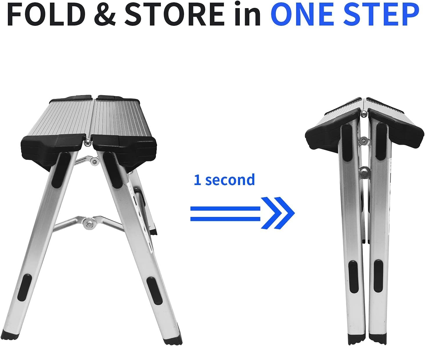 Folding Step Stool Small Foldable Step Stool One Step Ladder with 330 Lb Large Loading Capacity for Kitchen, Bathroom, Closet, Garage, Garden image number 2