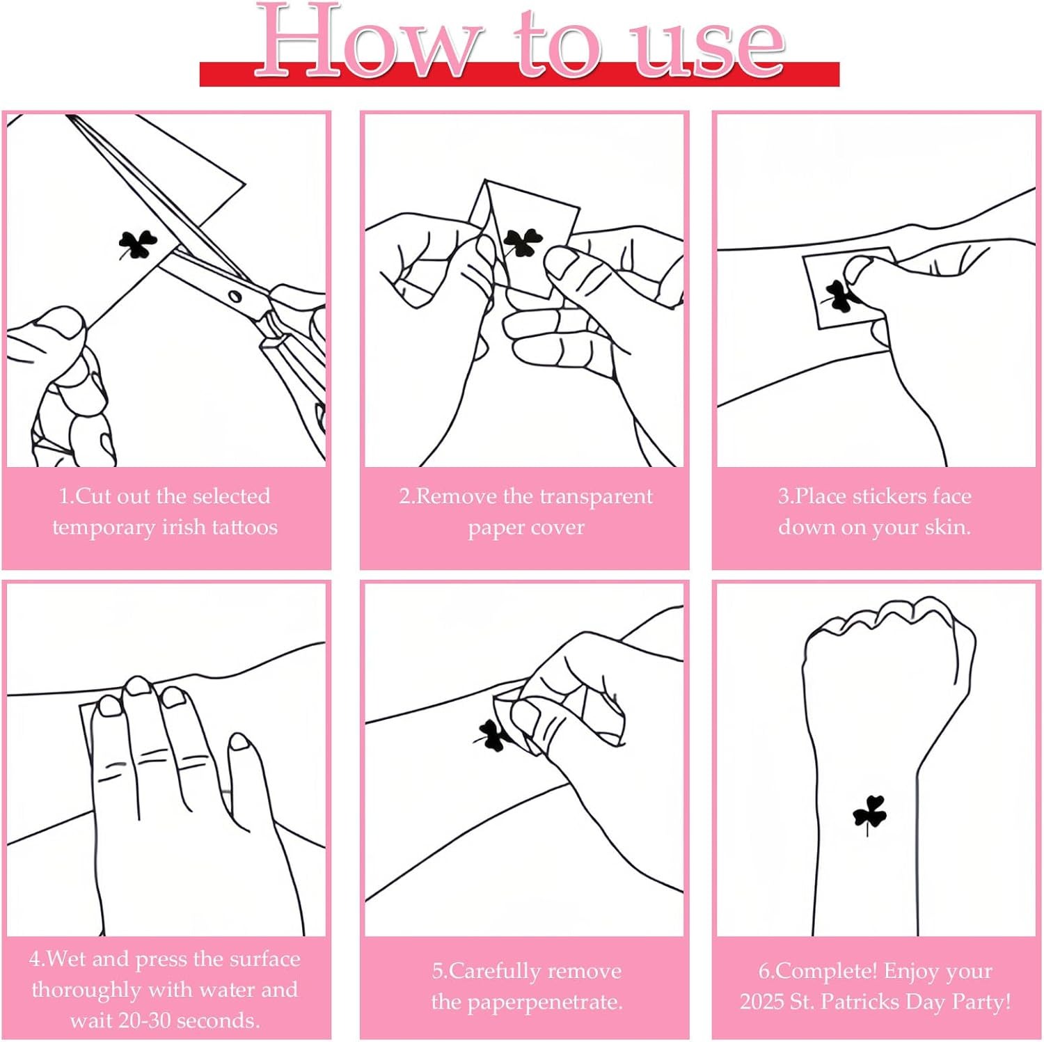 HATOTO Valentines Day Temporary Tattoo for Adult Kids, Red Heart Lip Fake Tattoos, Love Rose Line Hearts Tattoo Stickers, Semi Permanent Tattoo for Women Valentines Wedding Decoration 10 Sheets