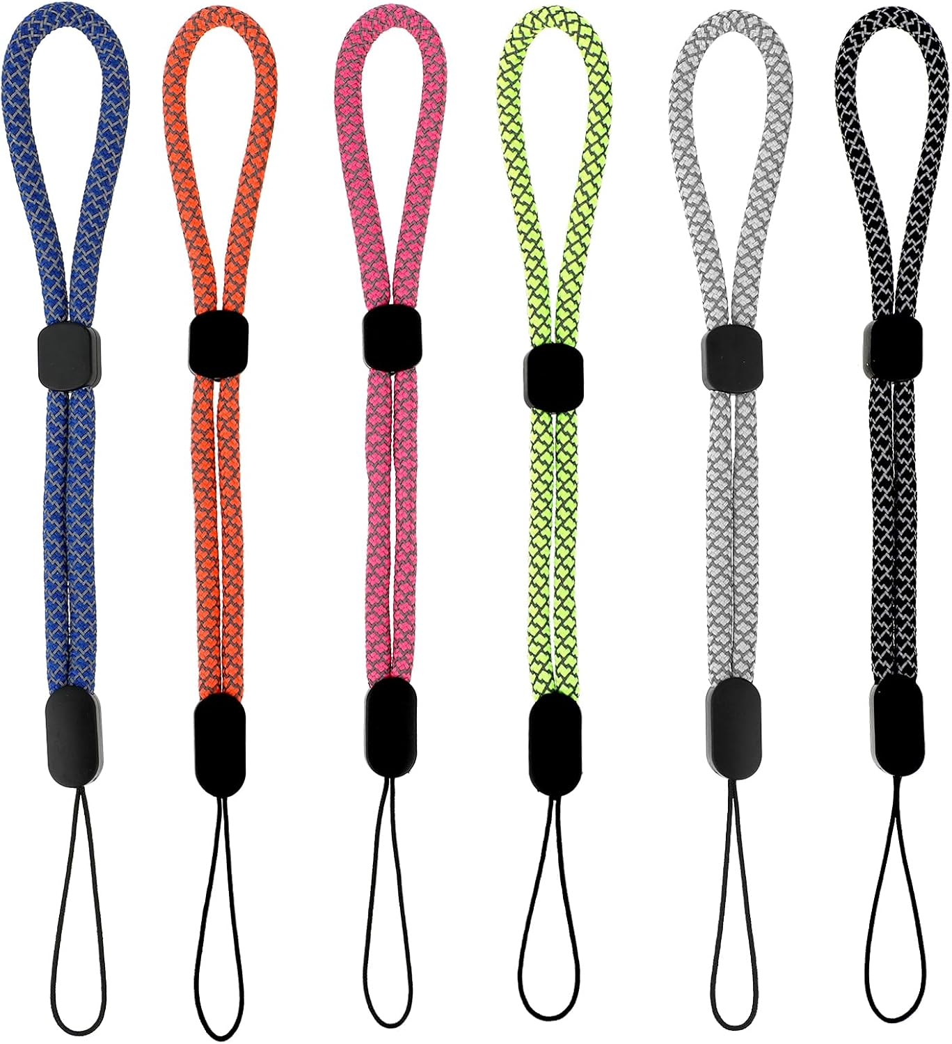 GEEHUA 6Pcs Hand Wrist Strap Lanyards, Phone Short Wrist Lanyard with Reflective Effect Universal Strap for Camera Key Wallet
