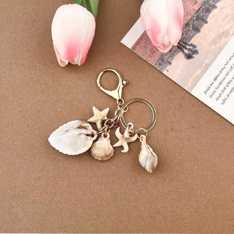 Ocean Starfish Keychain - Seashell Accessories for Girls & Women - Themed Gifts for Adults & Kids - Handbag, Purse, Wallet image number 3
