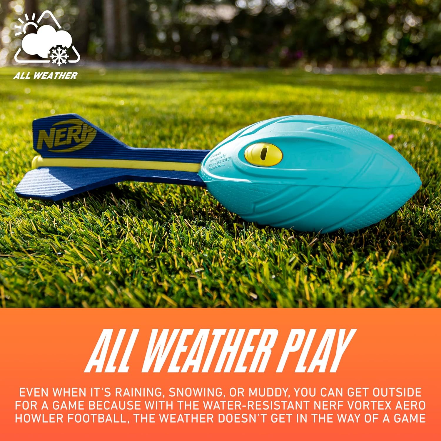 Nerf Vortex Aero Howler Foam Ball &ndash; Classic Long-Distance Football - Flight-Optimizing Tail - Hand Grip &ndash; Indoor and Outdoor Fun image number 1