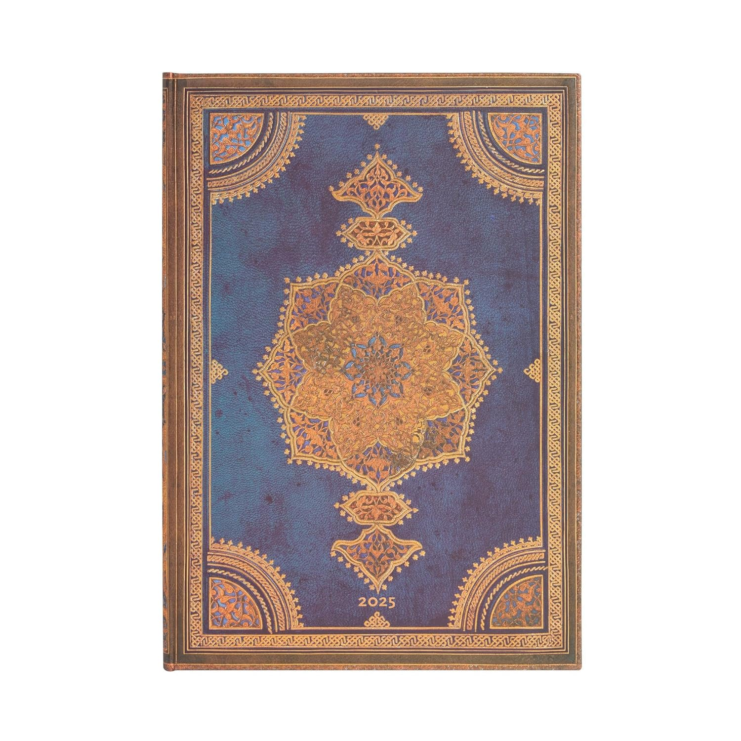 Safavid Indigo (Safavid Binding Art) Grande 12-Month Vertical Hardback Dayplanner 2025 (Elastic Band Closure) image number 5