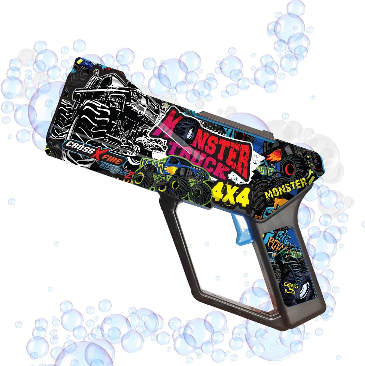 Kazaang Bubblez Bubble Gun - Kids Bubbles Gun with Large Capacity Tank - Battery Powered Automatic Bubble Blower Toy for Ages 3 and up - Monster Truck image number 4