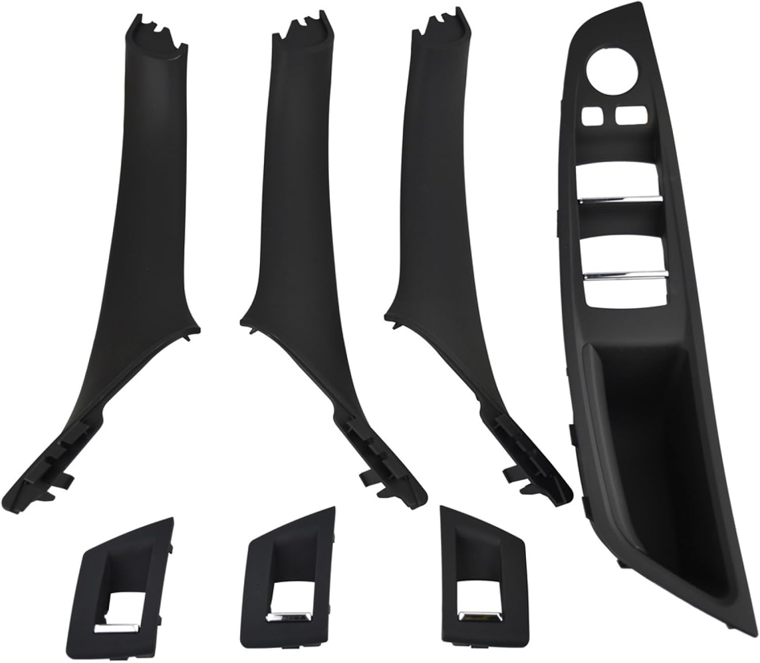 7Pcs,For BMW 5 Series F10 F11 F18 520I 523I 525I 528I 535I, RHD Interior Inner Door Handle Panel Pull Trim Cover Kit Set Replacement (Beige)