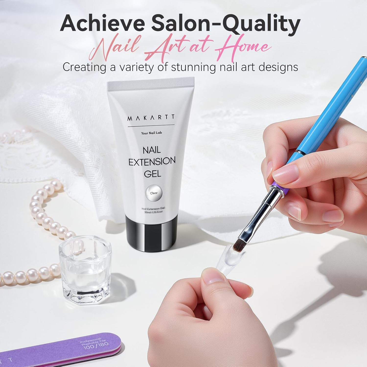 Makartt P-21 Clear Poly Nail Gel 50ML 1.76Oz Builder Gel Nail Extension Gel Nail Enhancement Nail Thickening Tool image number 2