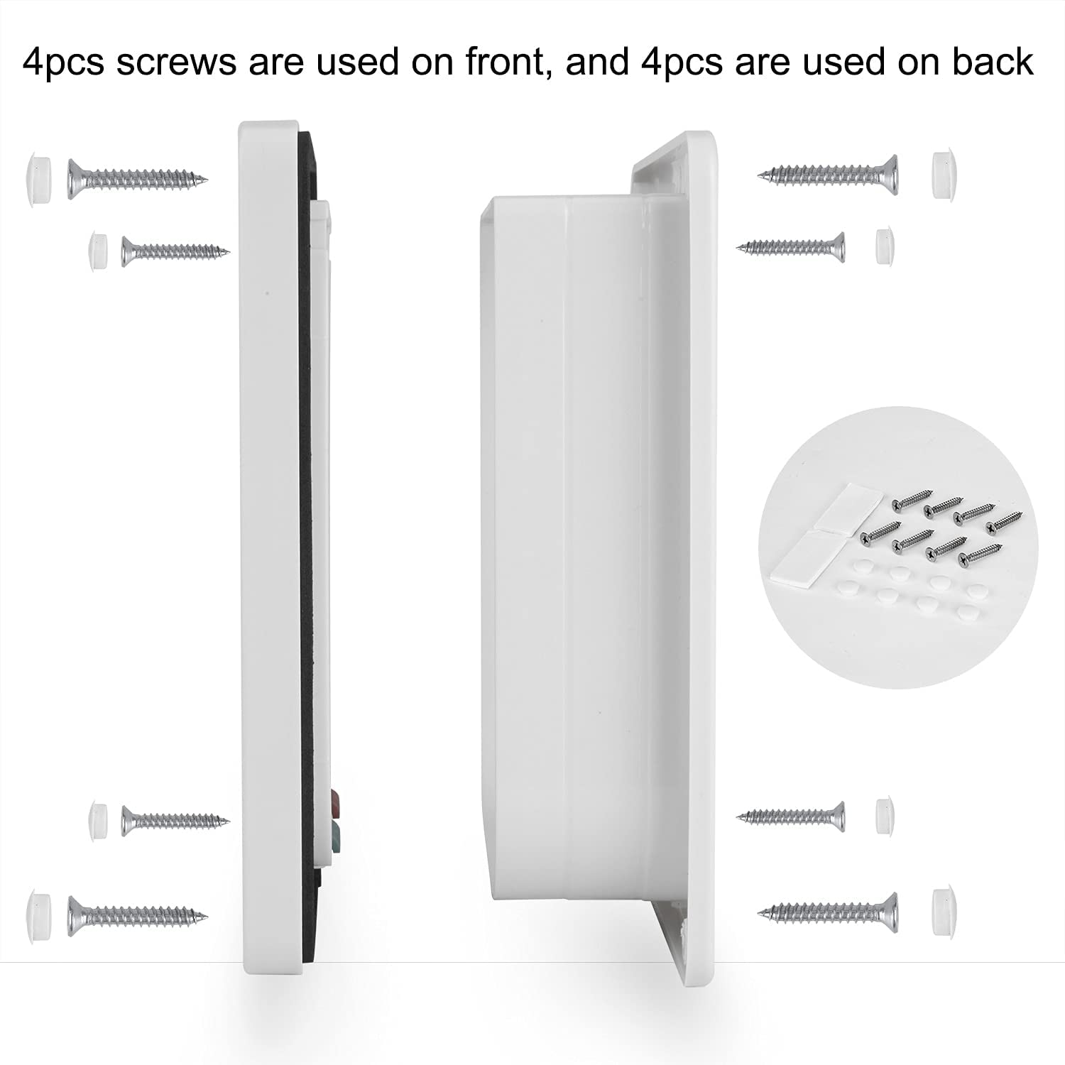 Cat Door Depets, 4 Way Lock Cat Flap Door, White Pet Hole for Doggie Cats, Medium Size 19Cm X 20Cm X 5.1Cm image number 3