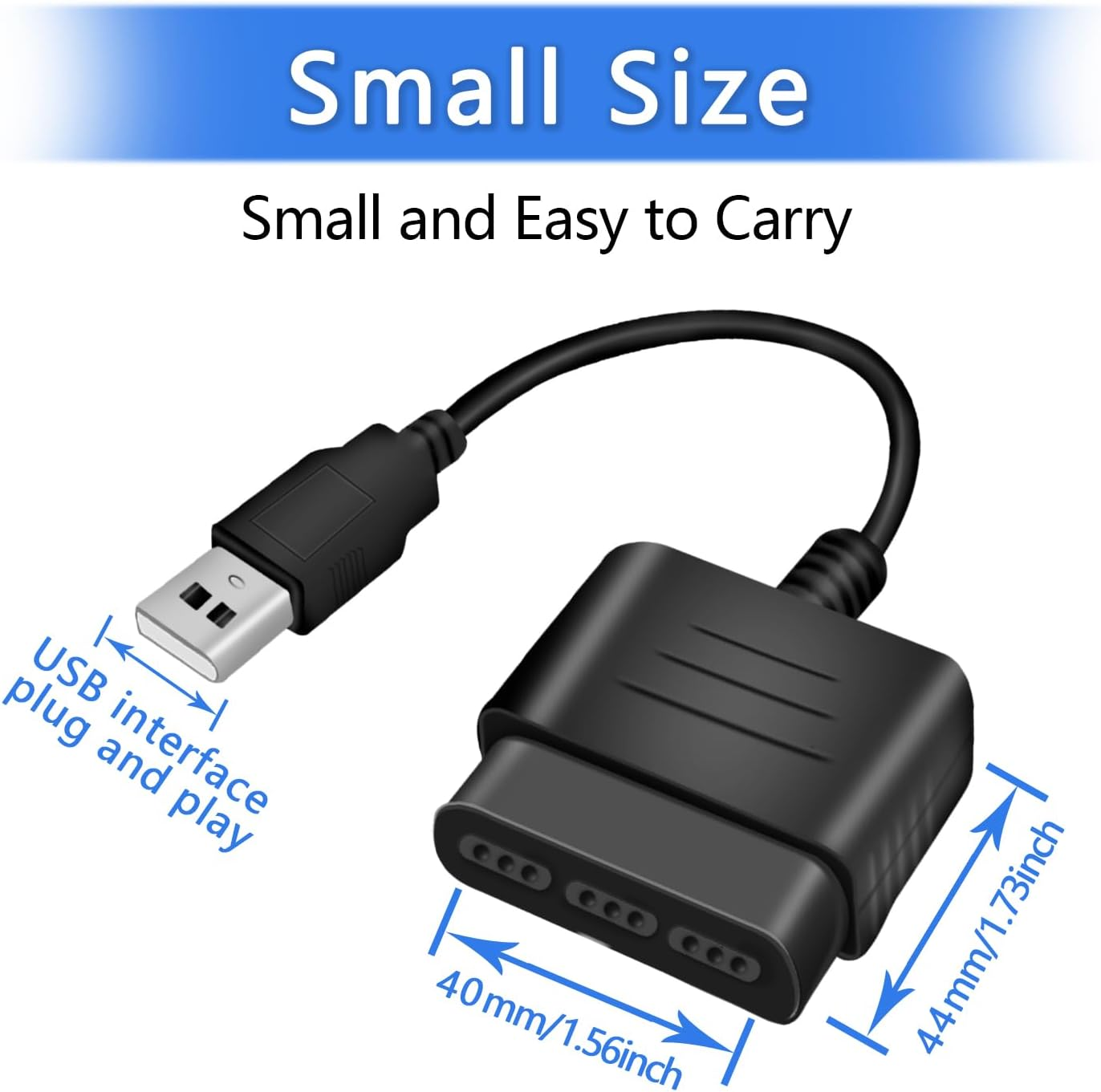 Finera USB 2.0 Games Controller Adapter Converter Cable, Compatible with Sony PS1 PS2 Playstation Dual Shock 2 Joypad Gamepad to PS3 PC Game image number 4