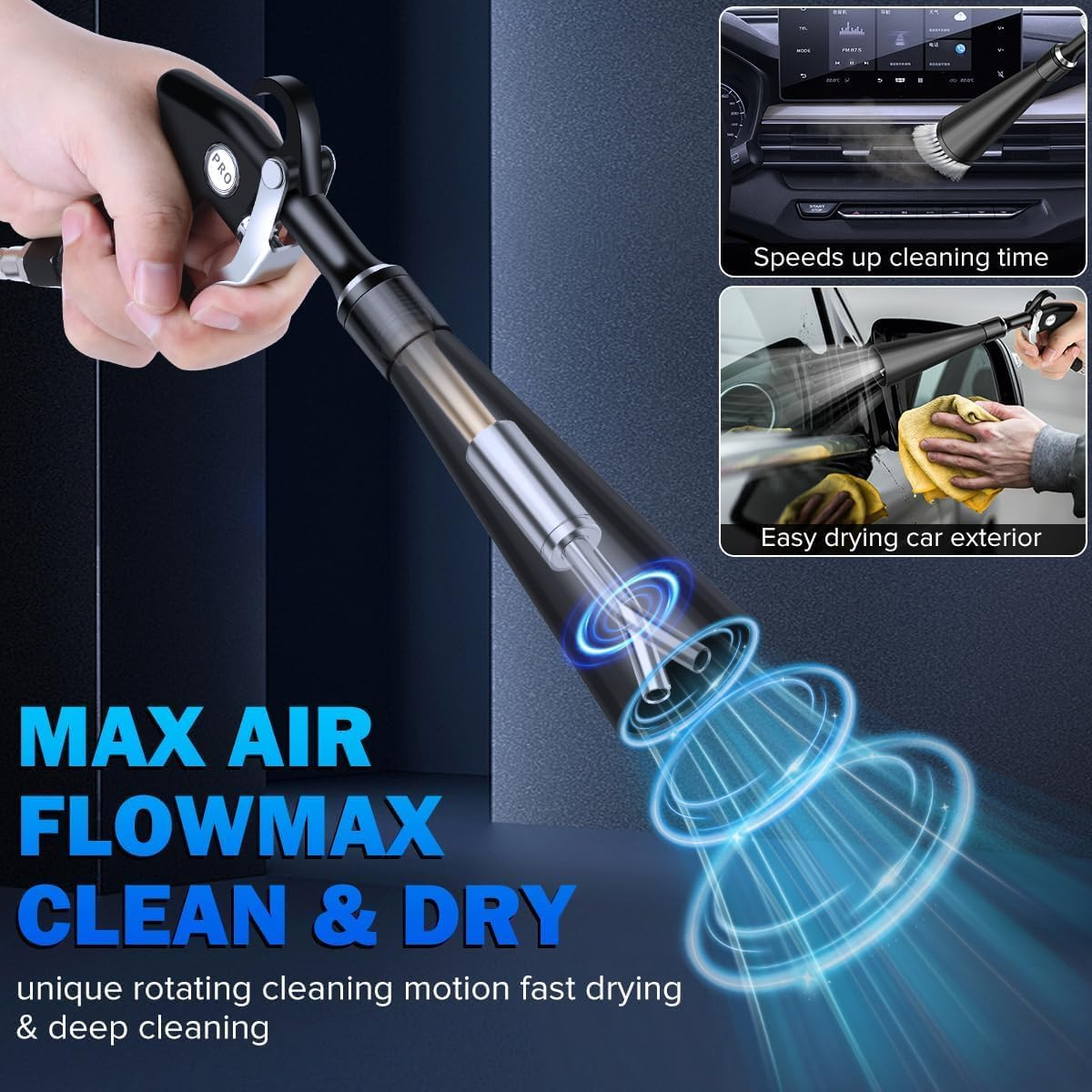 High-Pressure Air Blow Gun for Car & Dry Cleaning, 2 Nozzle Air Compressor Accessory - Efficient Dust & Dirt Removal for Automotive, Home & Workshop image number 3