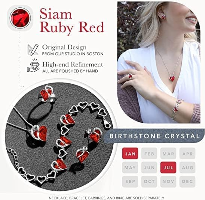 Infinity Love Heart Pendant Necklace, Crystal Necklaces for Women, Silver Tone Jewelry Gifts for Women, 18-Inch Chain & 2-Inch Extender image number 5