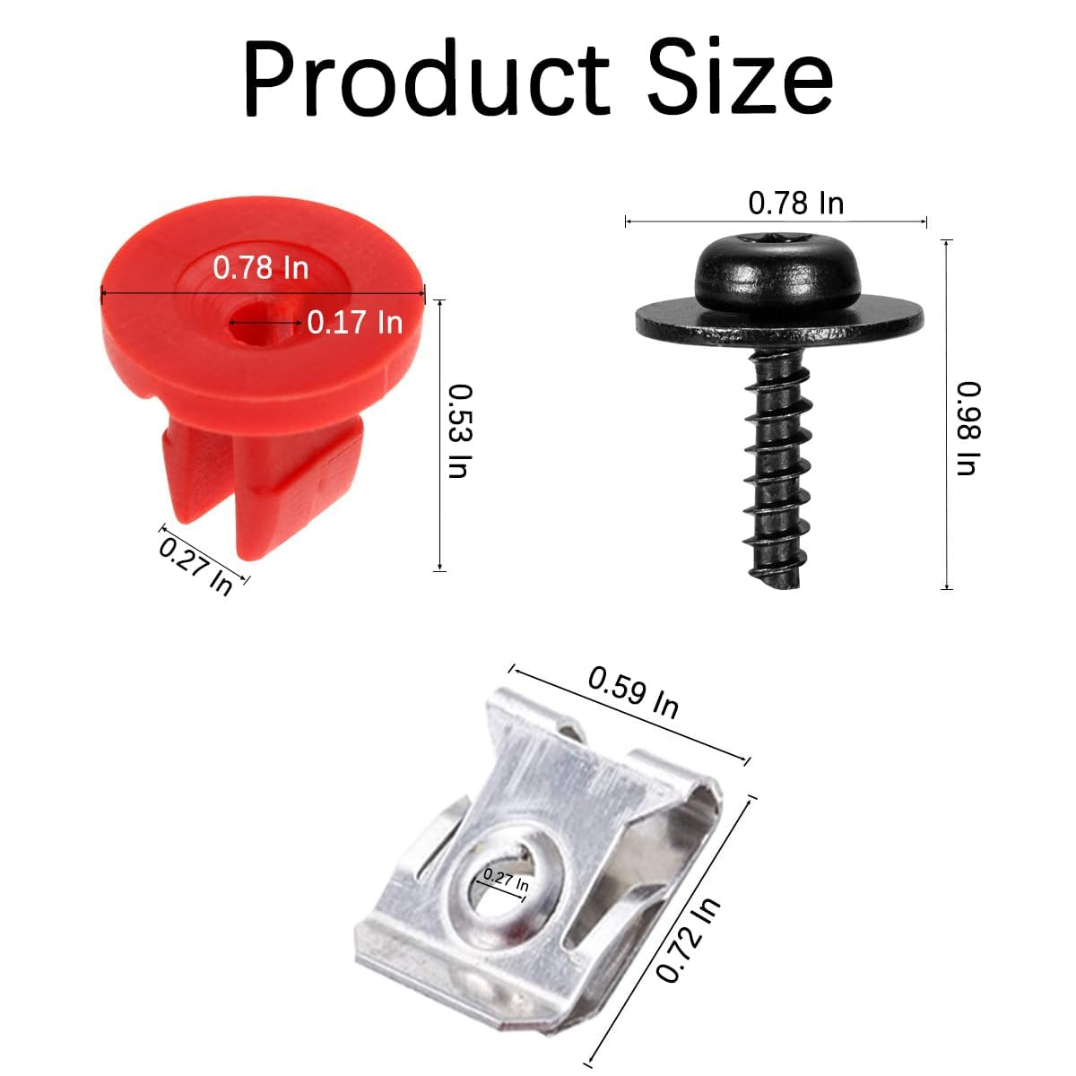 30 Pcs Engine Splash Shield Guard Undertray Cover Screws Bolts Nuts Clip, Front Fender Liner U-Nut Self-Locking Kits, Compatible with W708591S424 1449533 image number 1