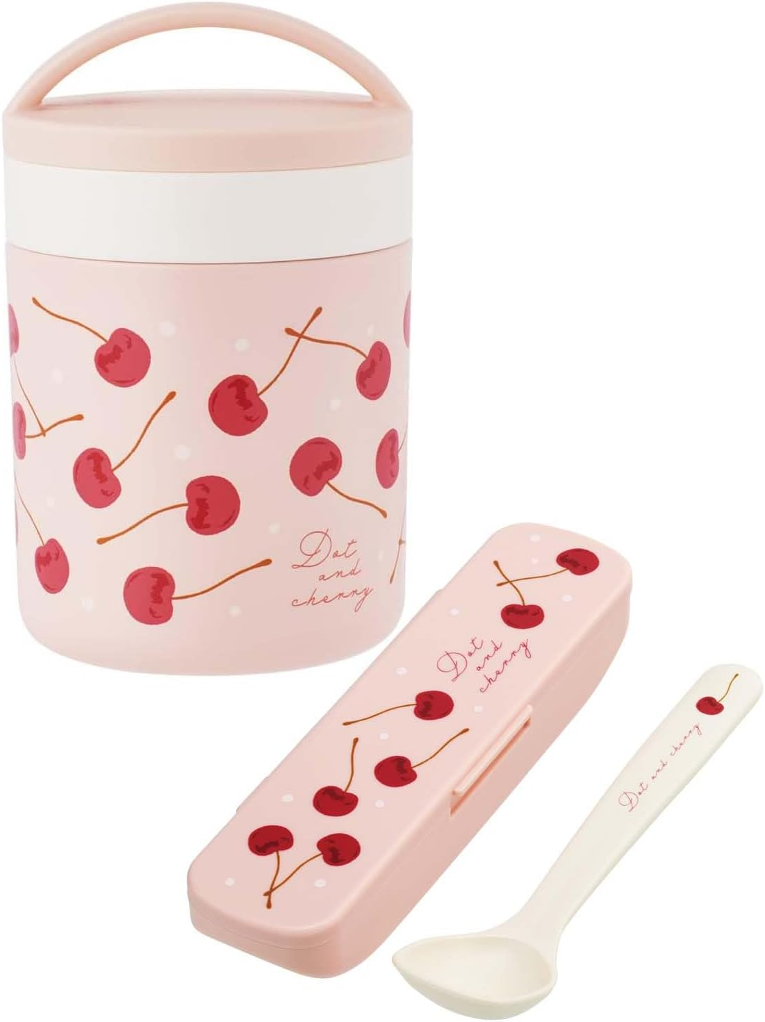 Skater CSOP1AG-A Antibacterial Soup Spoon Case Set Dot & Cherry PK Made in Japan 6.3 Inches (16 Cm) - Bowl Shape image number 4