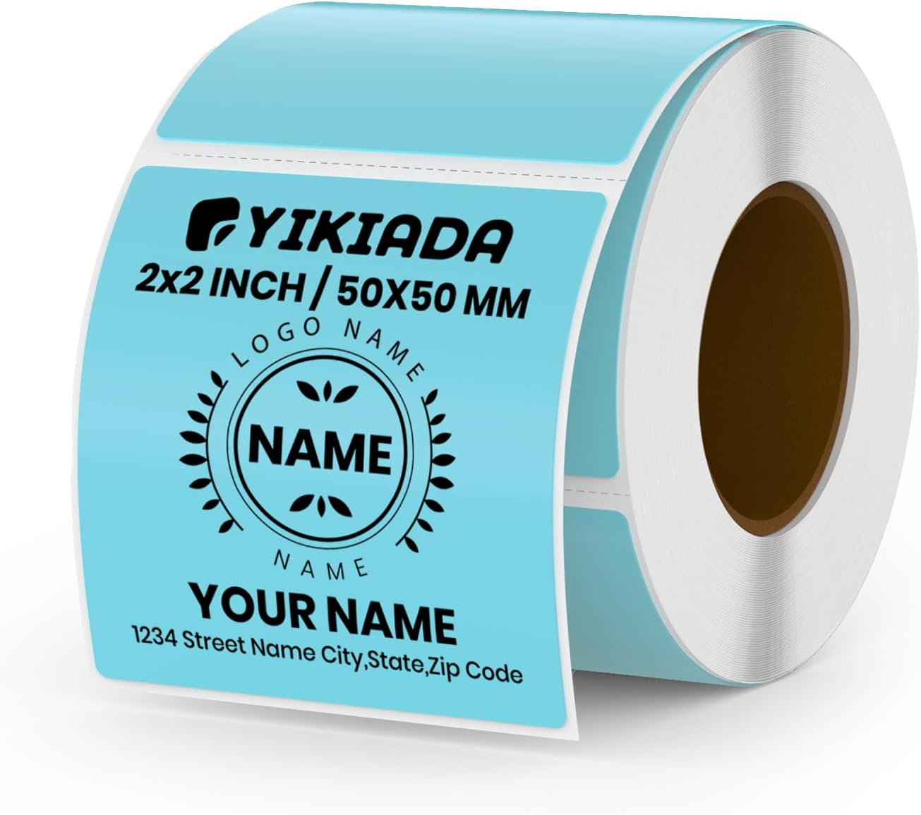 YIKIADA White Direct Thermal Labels Self-Adhesive 2 Inch X 2 Inch Rectangle Printer Stickers Waterproof Vinyl Decal Nametag for QR Code Adress Busineses & Warehouses 500 PCS per Roll