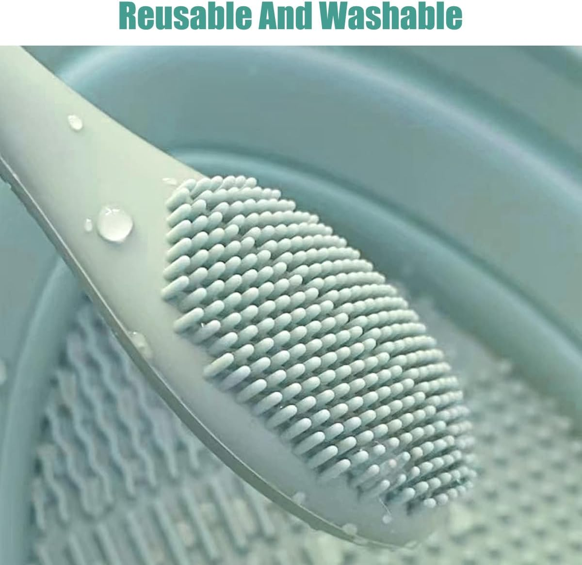 Gingeruper Dog Toothbrush, Silicone Double-Sided Soft Comfort Gentle Toothbrush Set with 5.7 Inch Curved Long Handle for Small Puppies Dogs Cats image number 5