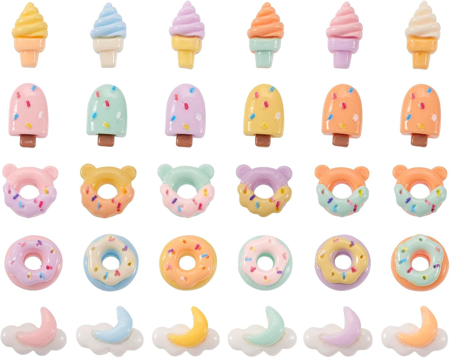 Crafans Sunflower Cabochons Resin Translucent Colorful Sunflower Daisy Cabochons Flat Flowers Embellishments for DIY Jewelry Making Scrapbooking 14Pcs