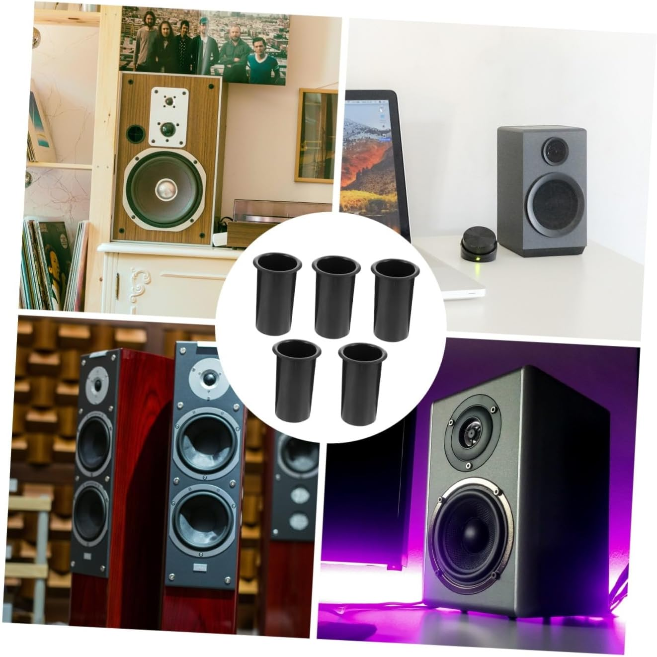 PERSELOSO 5Pcs Plastic Subwoofer Port Tubes 60X110Mm Bass Reflex Speaker Air Outlets Replacement Woofer Box Port Tubes for Home Audio Speaker Accessories image number 2