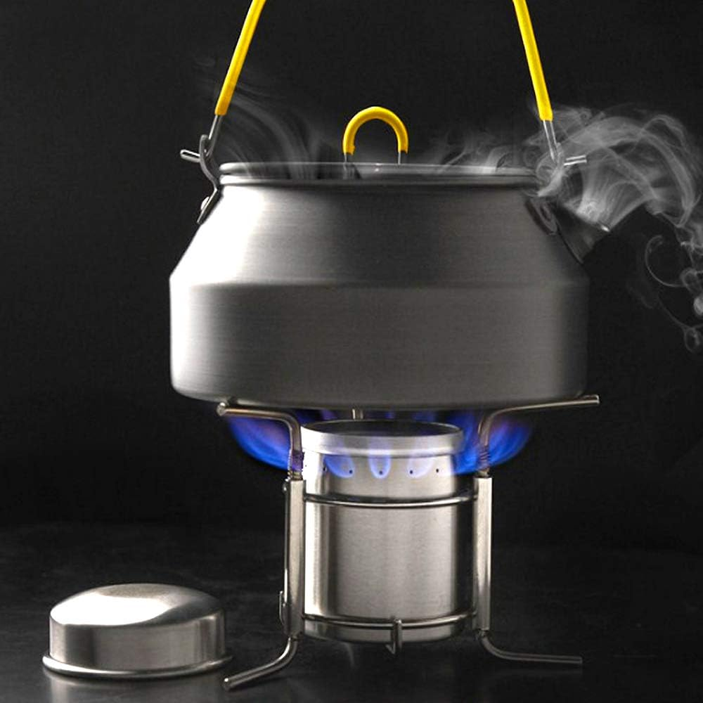 Portable Outdoor Mini Stainless Steel Ultralight Liquid Alcohol Stove Burner Furnace with Rack Support Stand for Backpacking Picnic Hiking Camping Survival image number 3