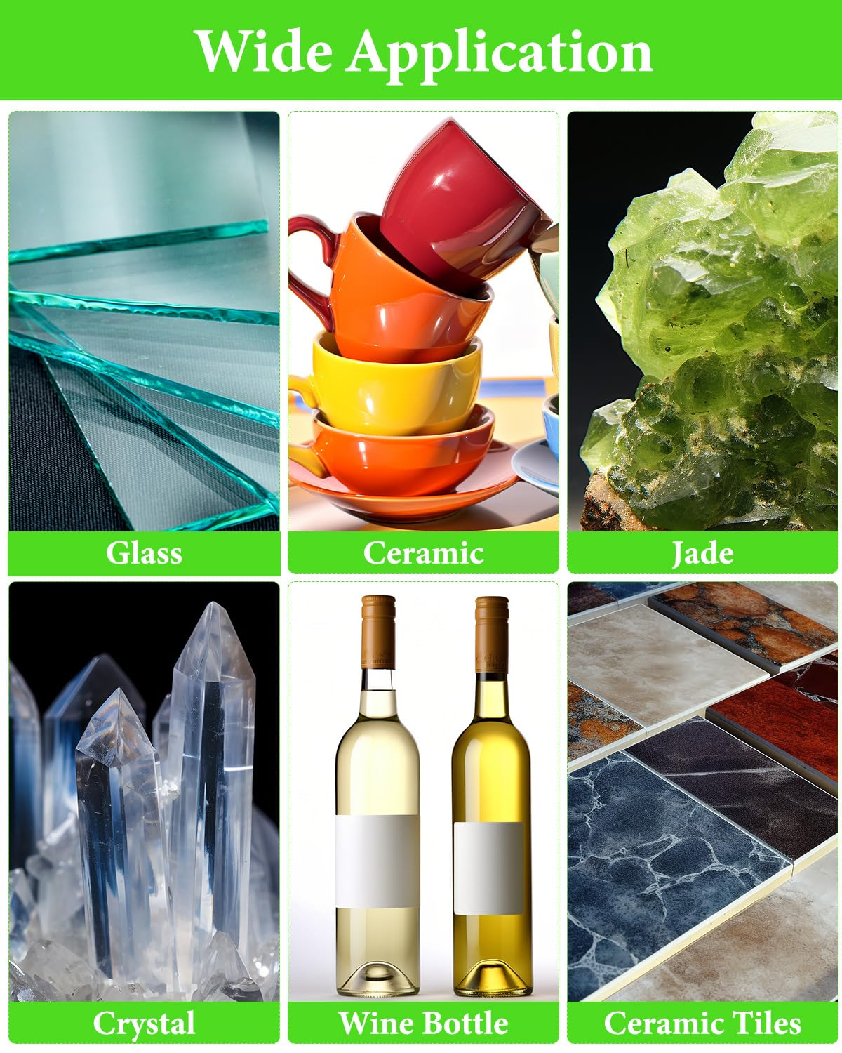 ZORUNNA 5 Pack Glass Cutting Disc for Angle Grinder, 4" X 7/8&rdquo; Tile Cutter Blade, Ultra-Thin Glass Cutters Tools for Grinding Ceramic, Crystal, Tile, Jade, Wine Bottle. image number 6