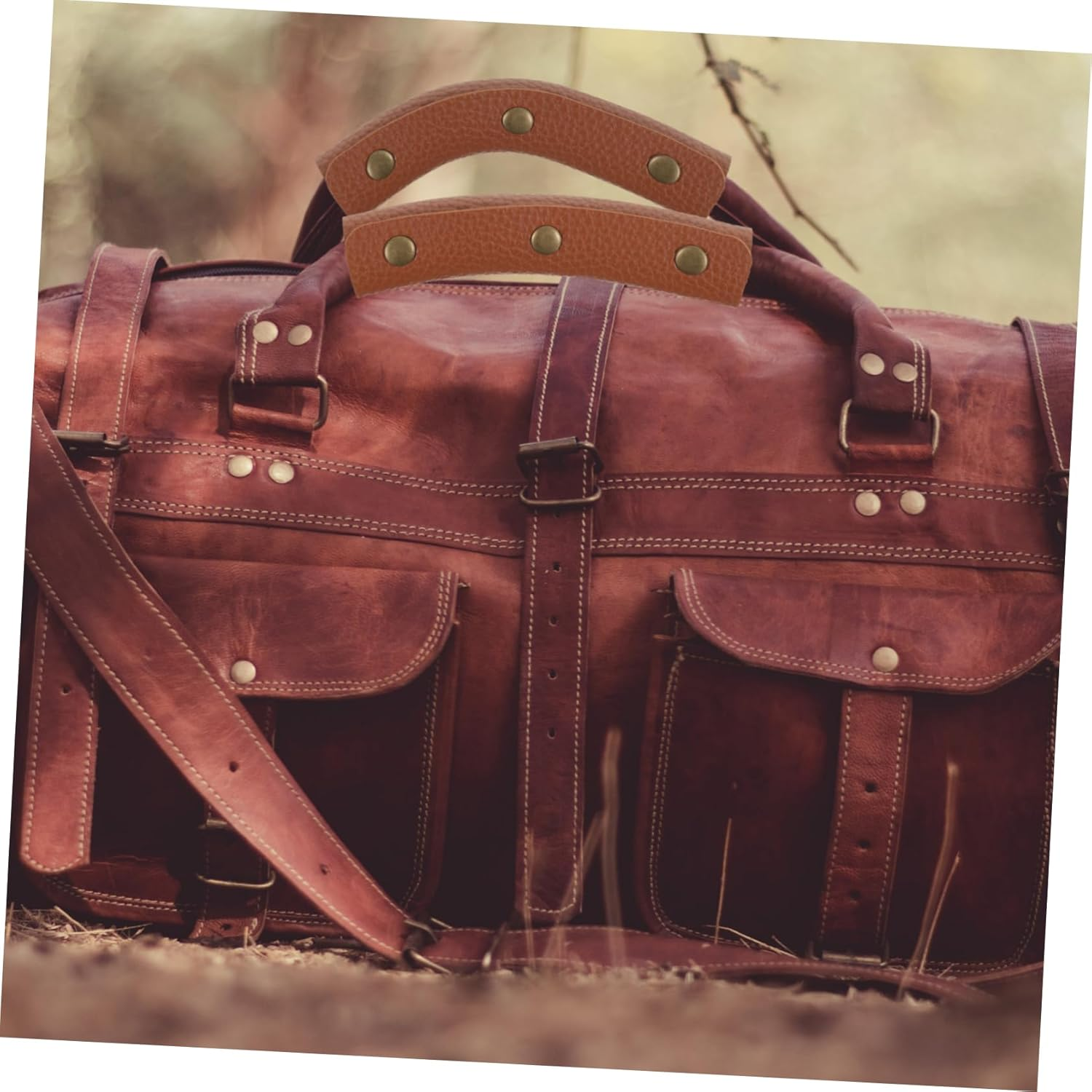 WRITWAA Travel Luggage Handle Cover Protective Suitcase Handle Wrap in Pu Leather