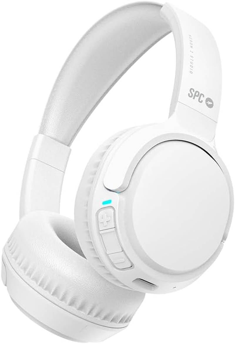 SPC Heron 2 Studio Wireless Bluetooth Headphones | ECO | 50 Hours Battery Life | Two Simultaneous Connections | Built-In Microphone | Adjustable and Foldable White Recycled Plastic image number 5
