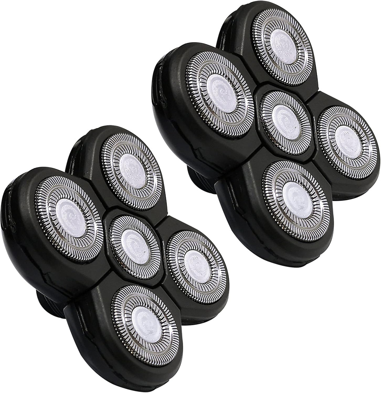 5 Head Shaver Heads, 2PCS Shaver Blade Heads Shaver Replacement for Electric Razor Shaving Bald Tool, Head and Face Electric Waterproof Razor Shaver Head