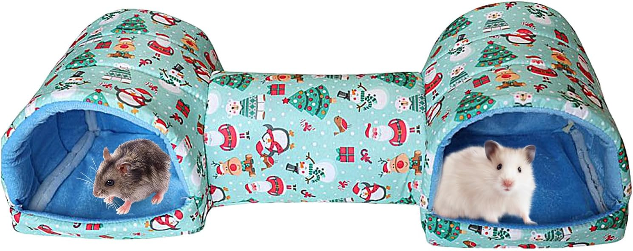 Ferret Tunnel - Soft Interactive Washable Christmas | Bunny Toys Hamsters Tunnels Tubes - for Chinchillas, Rabbits, Squirrels, Pets, Small Animals