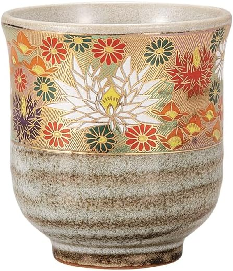 K9-712 Kutani Yaki Yakuya Tea Cup with Real Gold Flower