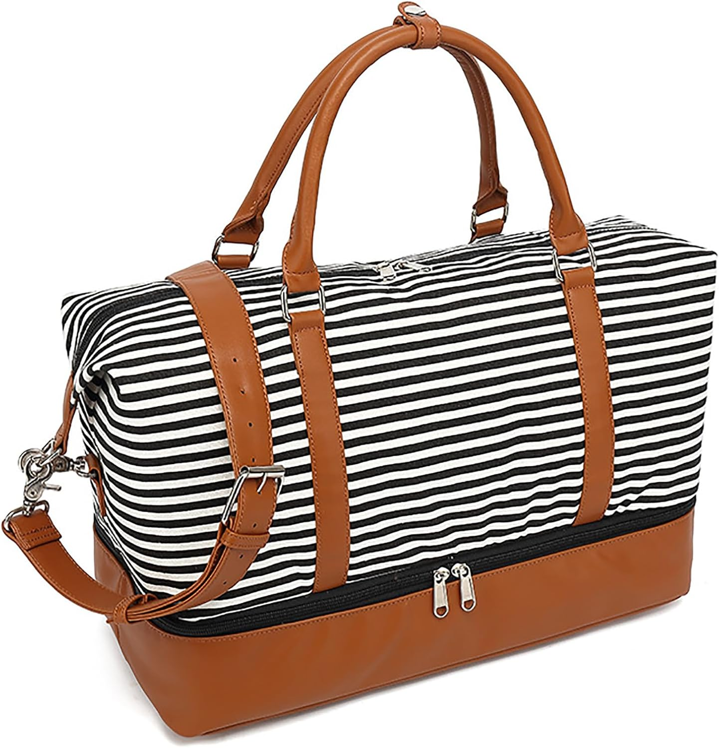 Large Capacity Women Weekend Bag Overnight Travel Tote Bag Ladies Carry on Shoulder Travel Duffel Bag Holdall Luggage Bags with Pu Leather Strap Business Bags Suitable for Business Trips Weekend