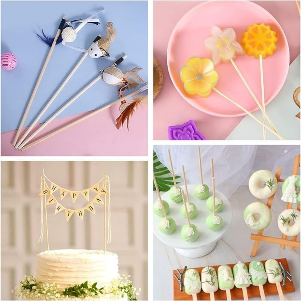 Bamboo Dowel Rods，Dowel Rods Wooden Dowels Craft Wood Sticks Unfinished Natural Bamboo Sticks for Flower Bouquet Crafts and Diyers（100 Pcs） image number 4