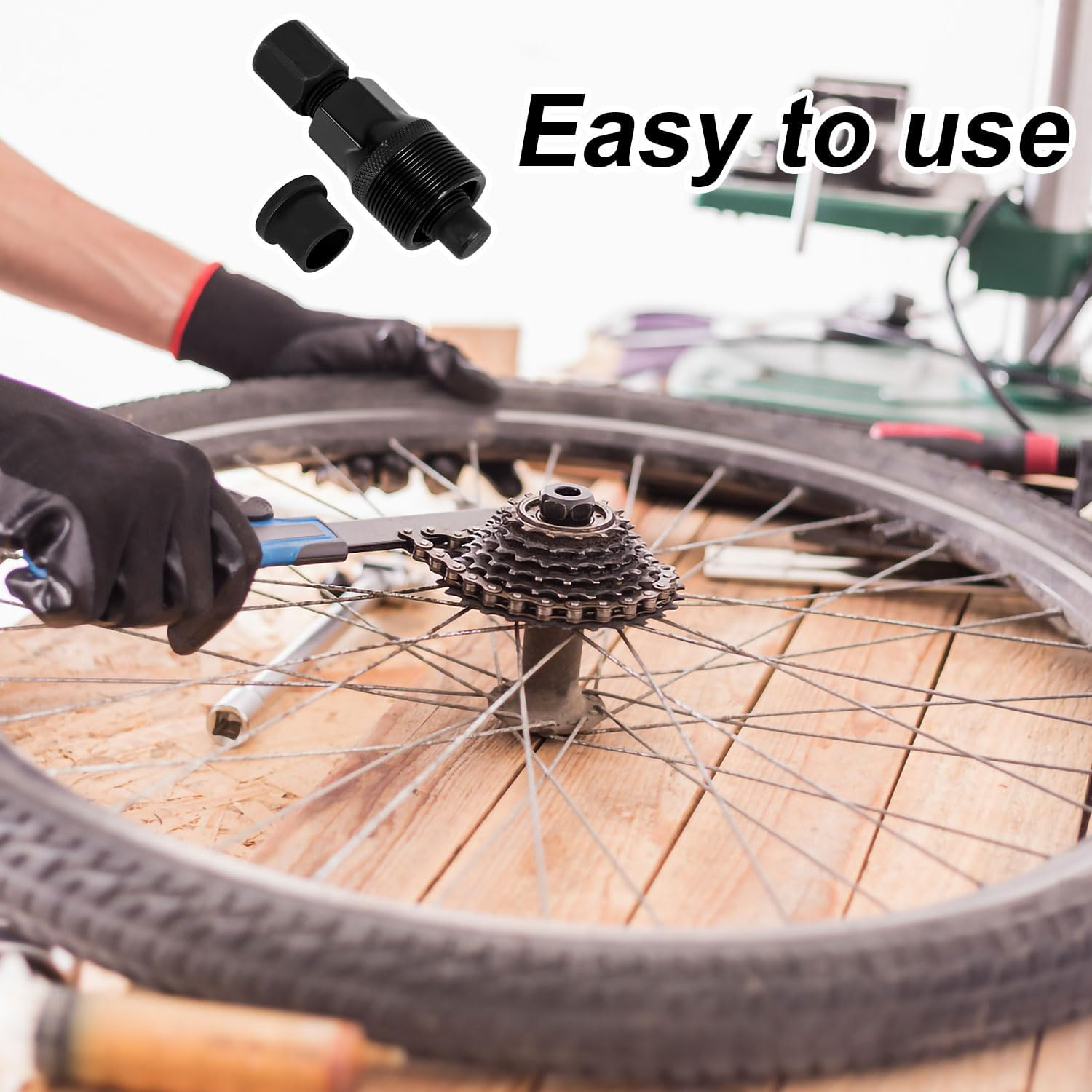 Gosknor 2 Sets Bicycle Crank Puller, Crank Arm Puller Bike Crank Removal Tool Crank Remover for Bicycle Repair & Maintenance (Black) image number 1