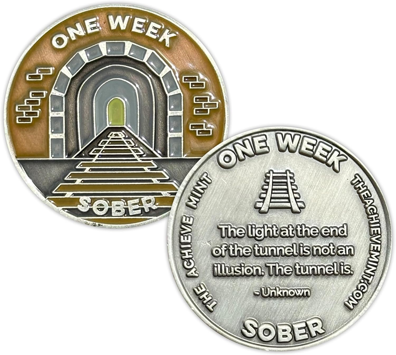 One Week Sober Token | 1 Week Sobriety Chip | Non-Aa, Non-Religious Medallion for Women and Men Celebrating Their Sobriety image number 3