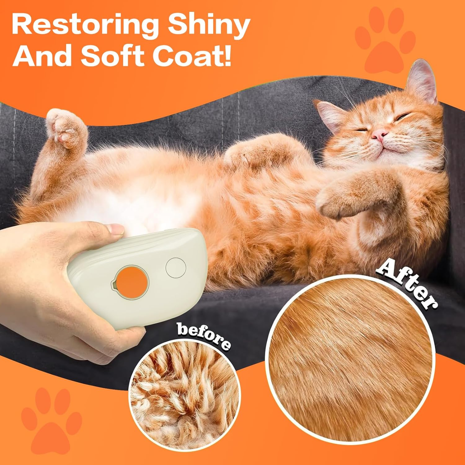 Cat Brush with Steam, 3-In-1 Steam Brush Cat Steamy Brush Cat Steam Brush for Cats with Spray Cat Brush with Water Cats Steam Brush Care Brush for Cats and Dogs for Hair Removal image number 4