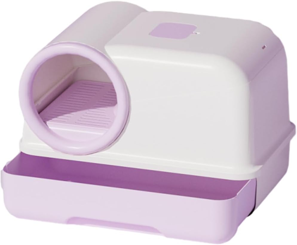 AIMALL 1Pc Fully Enclosed Cat Litter Box 24.4In with Drawer Design Extra Long Corridor Anti-Sand Odour Cat Toilet for Large Cats