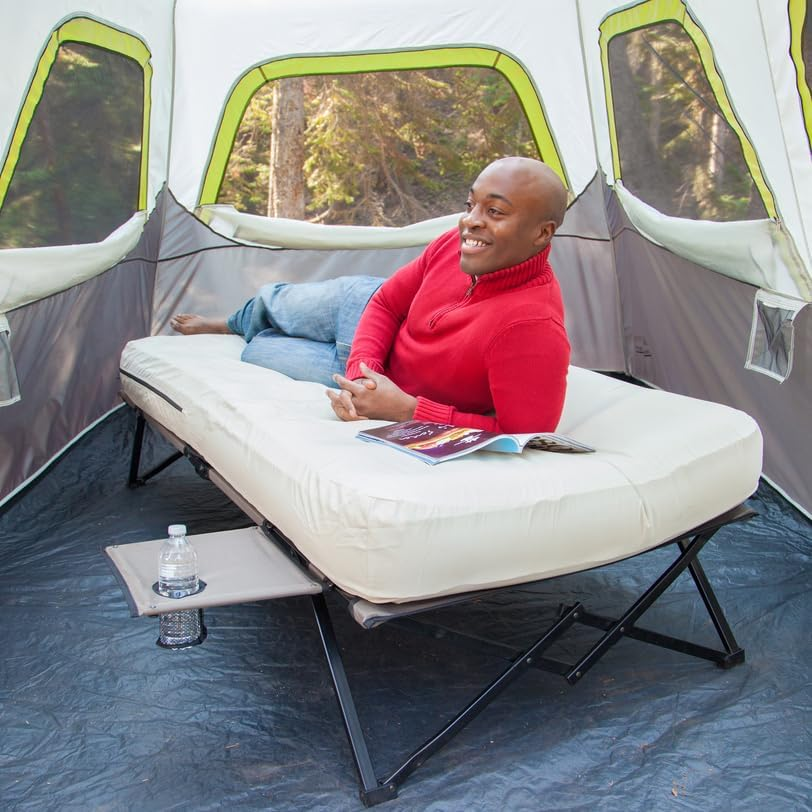 Coleman Camping Cot Air Mattress & Pump Combo Folding Camp Cot & Air Bed with Side Table & Battery-Operated Pump Great for Comfortable Outdoor Sleeping & Camping - Queen image number 4