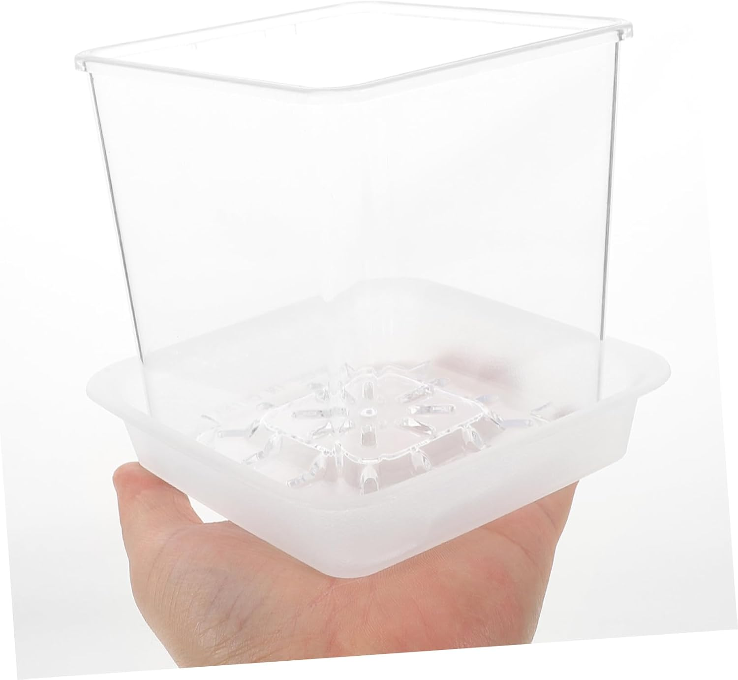 OFFSCH 5Pcs Orchid Pots Drainage Trays Breathable Slotted Plant Container for Outdoor Gardening Acrylic Flower Planter for Healthy Root Growth