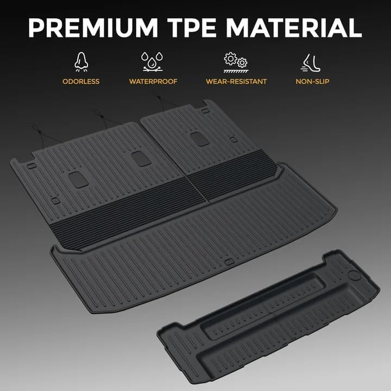 Cargo Mat for 2022-2025 Nissan Pathfinder 7/8 Passenger Accessories, Full Coverage All Weather TPE Protector Cargo Mat with Backrest Mat Trunk Mat Cargo Liner for Nissan Pathfinder Accessories image number 5