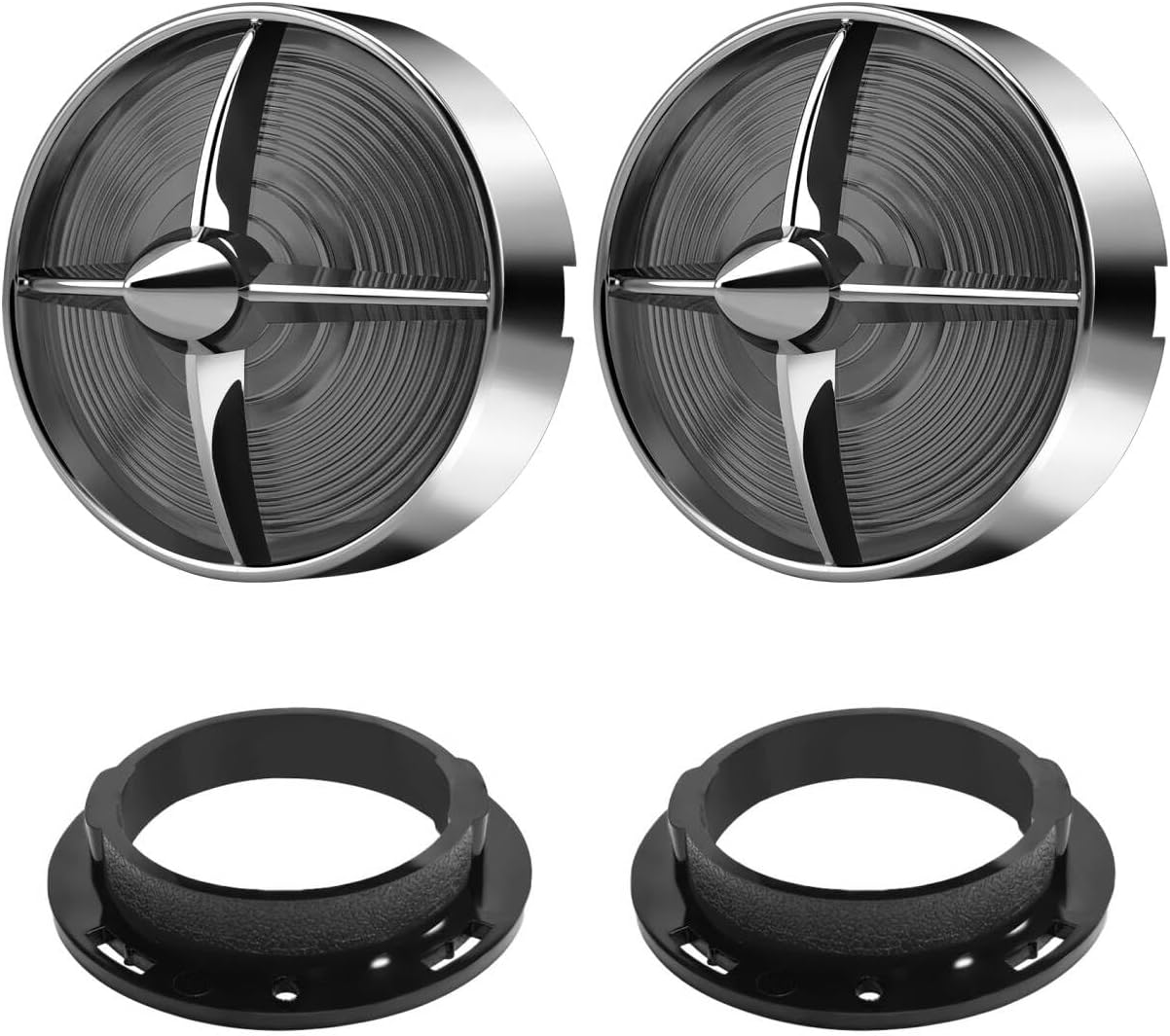 FATECIM 3 1/4" Turn Signal Light Covers Turbine Replacement Smoke Lenses Screw-In Style for Harley Touring Road Glide Road King Electra Glide Heritage Softail Fatboy Softail Springer Chrome Bezel image number 7