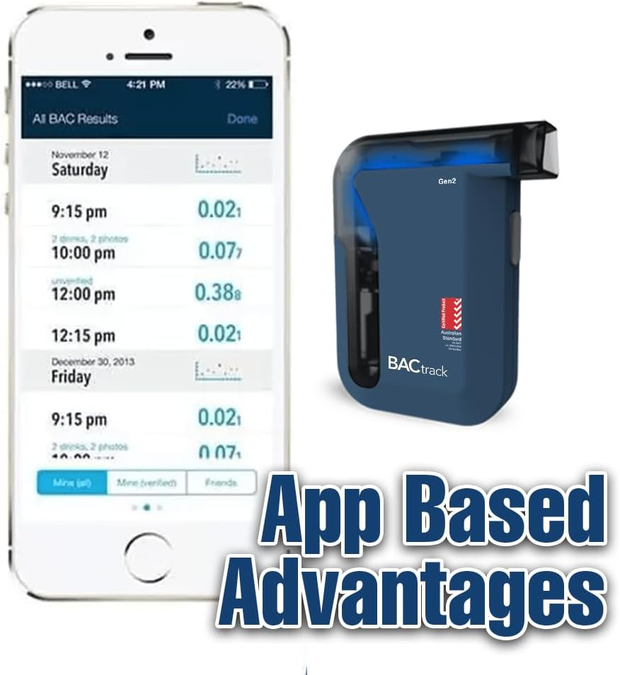 Bactrack Mobile Pro Gen2 Breathalyzer Australian Standard Smartphone Portable Breath Alcohol Tester Professional-Grade Bluetooth Breathalyser, Blue image number 2