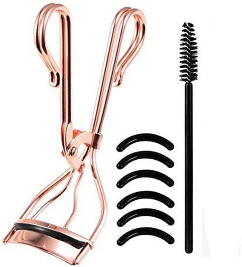 EIAKE 2PCS Eyelash Curler Kits with Eyebrow Brush Eyelashes Curling Applicator Extension Sets Eye Lash Curler Makeup Tools for Women (Eyelash Curler +Eyebrow Brush, Rose Golden) image number 4