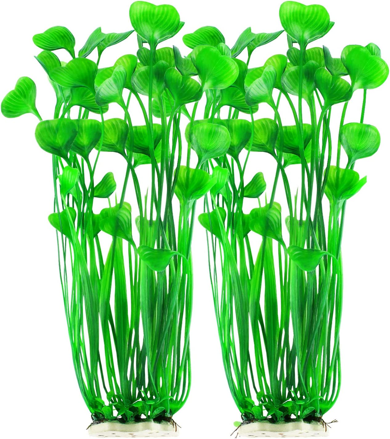 Mylifeunit Aquarium Plants, 2 Pack Tall Plastic Plants for Fish Tank Decorations, 15.75 Inches (Pink)