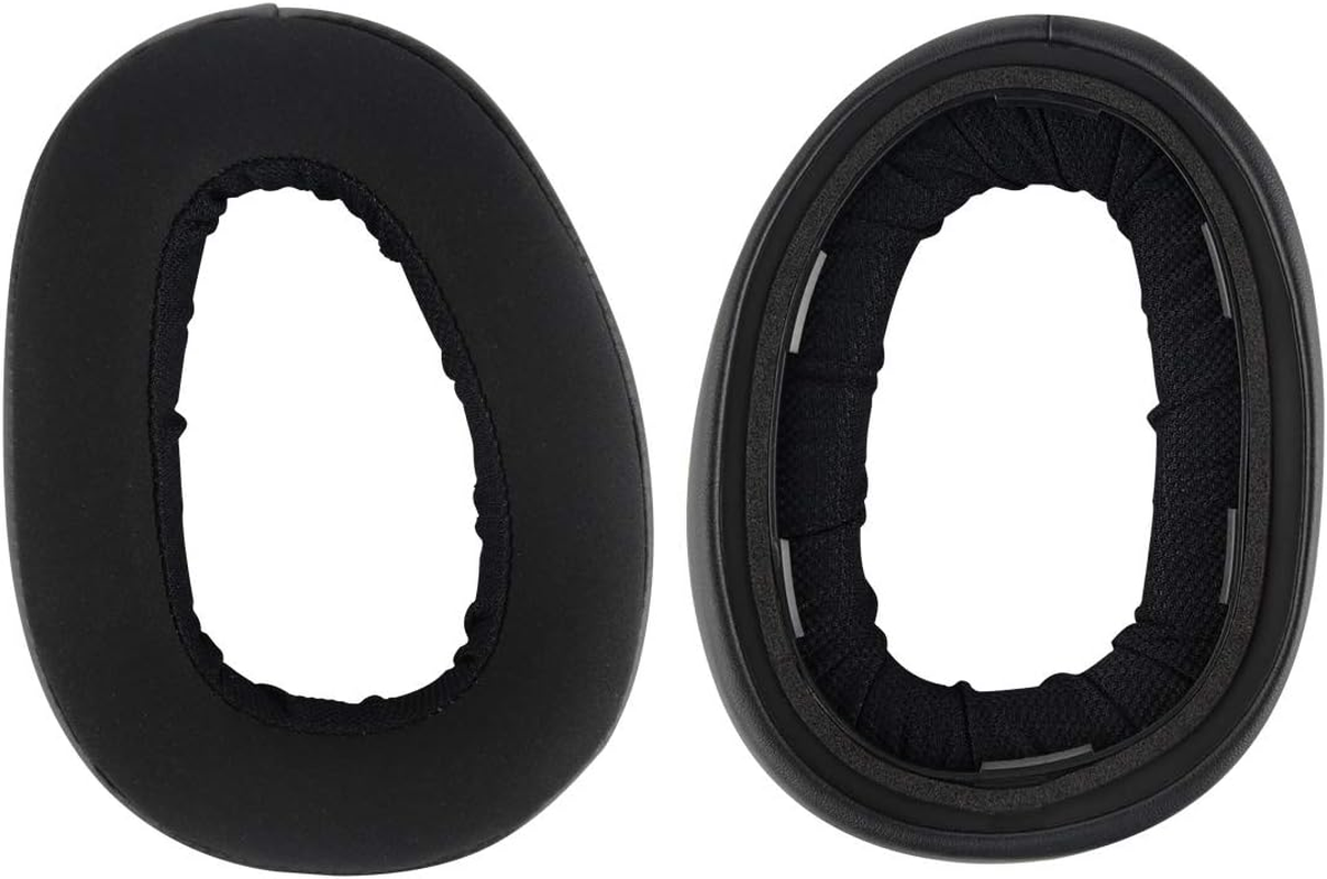 Geekria Comfort Hybrid Velour Replacement Ear Pads for Sennheiser GSP 600, GSP 601 GSP 602, GSP 670, GSP 500 Headphones Ear Cushions, Repair Parts with Video Guide (Black)