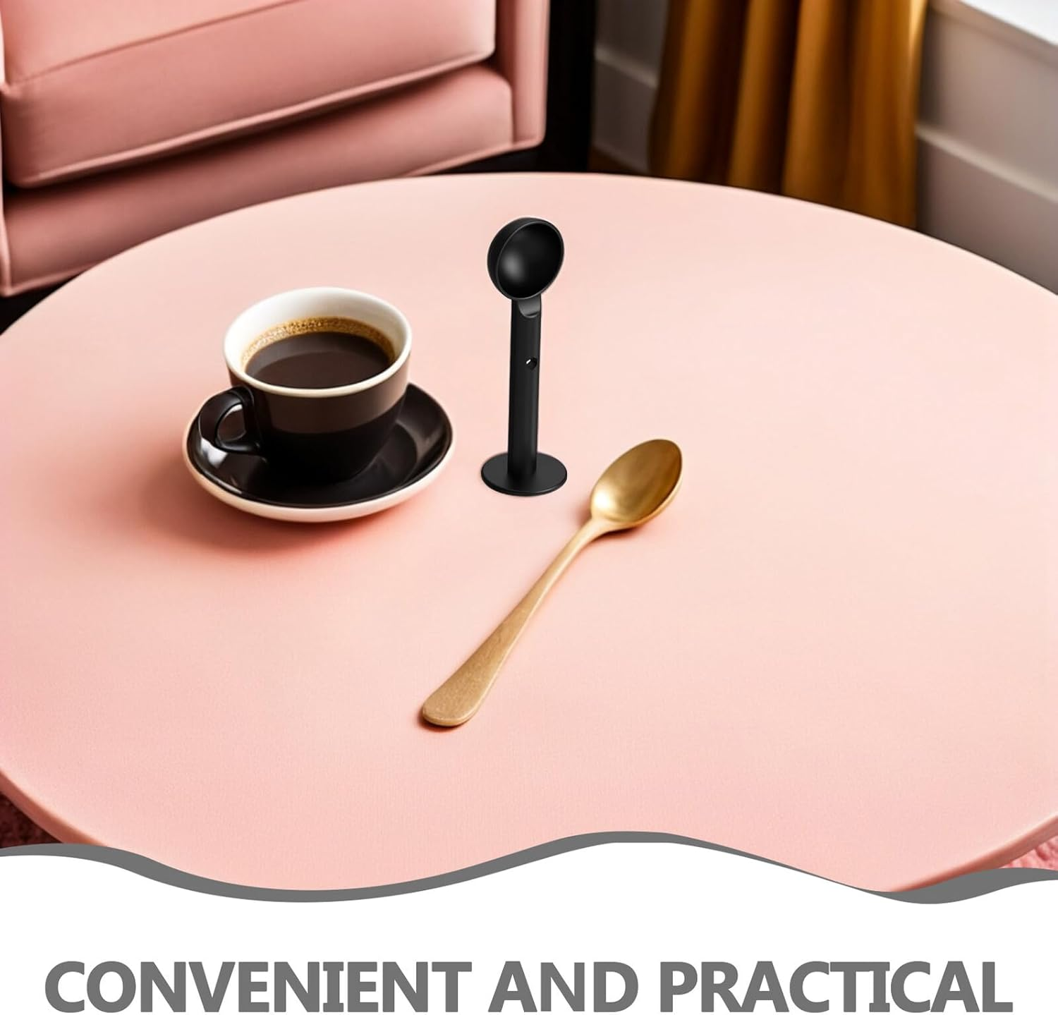 TOMETURE 2-In-1 Plastic Coffee Measuring Spoon and Tamper, Black Espresso Powder Press Tool for Home Coffee Bar and Espresso Machine Accessories image number 4